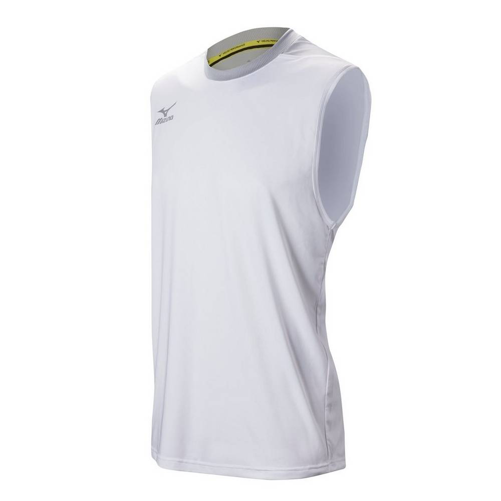 Jerseys Mizuno Cutoff Hombre Blancas/Plateadas España CJAB-67183